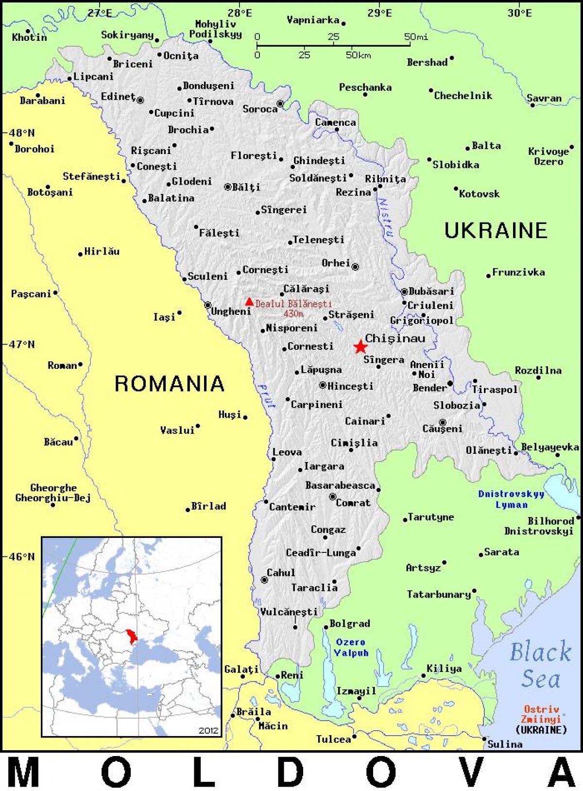 Mapa Mołdawii kraju 