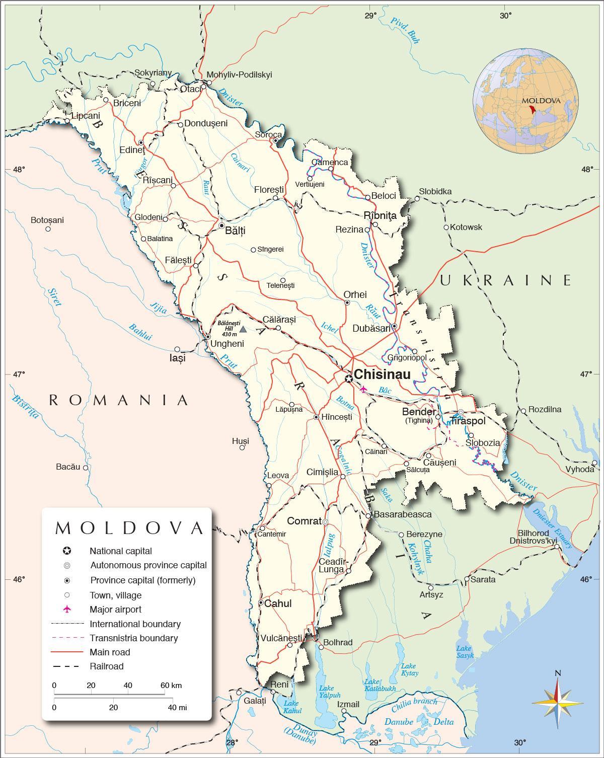 Mapa Republiki Mołdowy